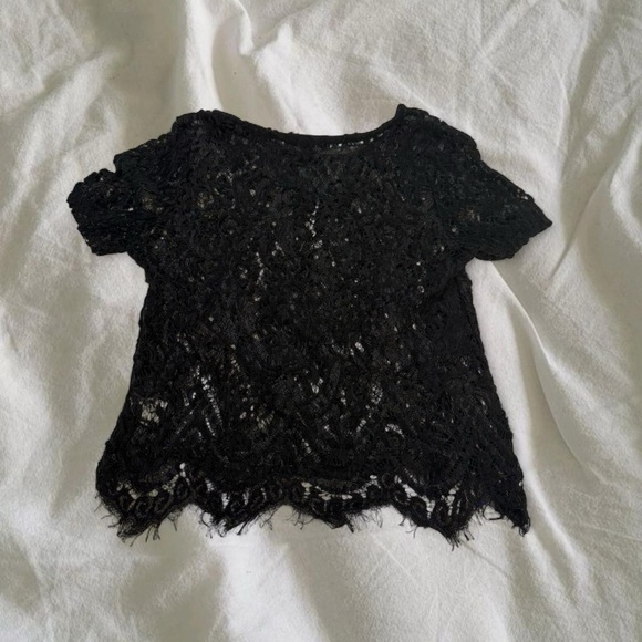 Ambiance Black Lace Sheer Top - Picture 3 of 5